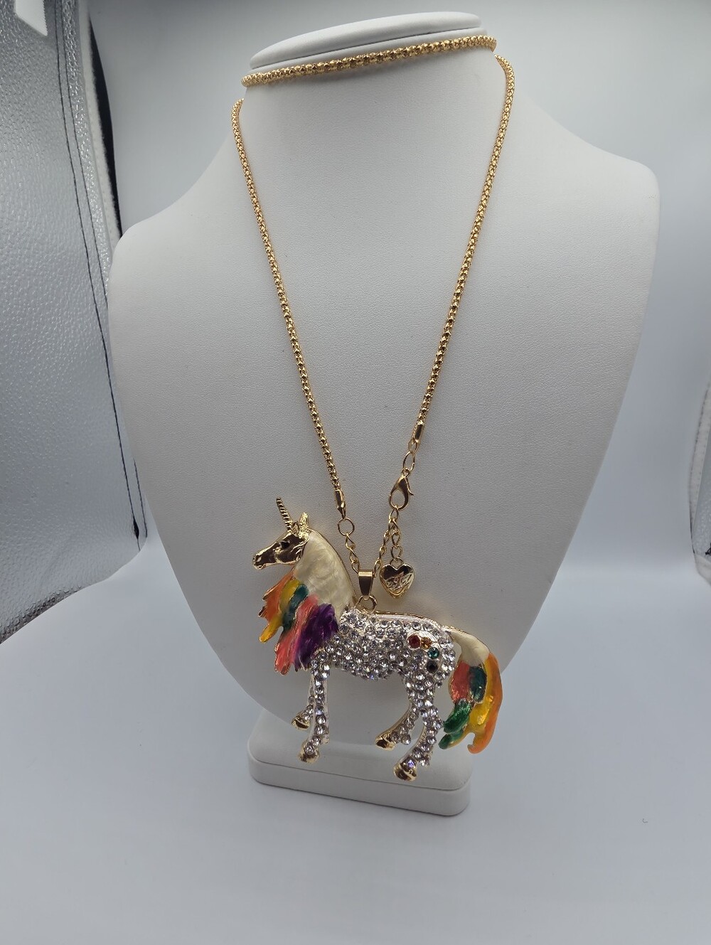 Betsy JOHNSON Gold-Tone Rainbow Unicorn Pendant Necklace - Women Jewelry
